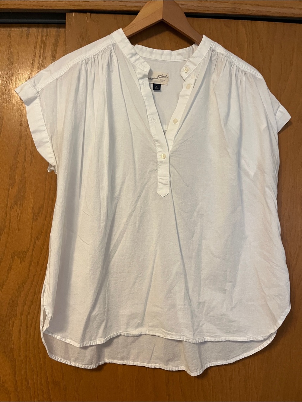 Universal Thread White Popover Henley Blouse